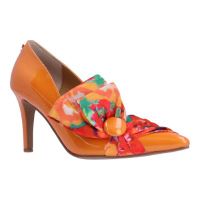 Front view of Hirisha ORANGE/RED MULTI PATENT