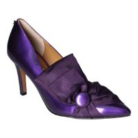 Front view of Hirisha PURPLE PATENT/GROSGRAIN