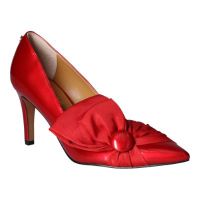 Front view of Hirisha RED PATENT/GROSGRAIN