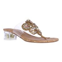 Front view of Maribela CLEAR/NATURAL/GOLD CORK