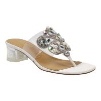 Front view of Maribela CLEAR/WHITE SATIN