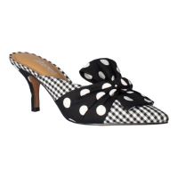 Front view of Mianna BLACK/WHITE POLKA/GINGHAM