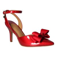Front view of Shanaya RED PATENT/GROSGRAIN