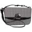 Front view of 10500 Convertible Shoulder Bag Black Gray  White  Houndstooth