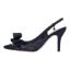 Left side view of Deloris BLACK SEQUIN MESH/SATIN
