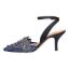Left side view of Desdemona NAVY FLORAL LACE