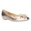 Front view of Edie TAUPE/GOLD MET NAPPA