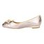 Left side view of Edie TAUPE/GOLD MET NAPPA