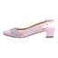 Left side view of Faleece PINK SATIN/LACE/STONES
