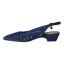 Left side view of Hasini NAVY SATIN/RHINESTONES