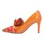 Left side view of Hirisha ORANGE/RED MULTI PATENT