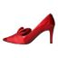 Left side view of Hirisha RED PATENT/GROSGRAIN