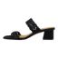 Left side view of Keetana BLACK SATIN/STONES