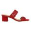 Right side view of Keetana RED SATIN/STONES