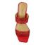 Top view of Keetana RED SATIN/STONES