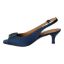 Left side view of Madeleina NAVY SATIN