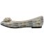 Left side view of Mallantha Taupe Gold Croc Print