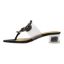 Left side view of Maribela CLEAR/BLACK SATIN
