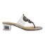 Right side view of Maribela CLEAR/PEWTER GLITTER