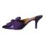 Left side view of Mianna PURPLE PATENT/FAILLE