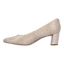 Left side view of Olivienne PEARL BEIGE LIZARD PRINT