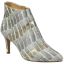 Front view of Ranae Taupe Gold Multi Croc Print