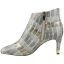 Left side view of Ranae Taupe Gold Multi Croc Print