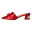 Left side view of Raziella RED PATENT/GROSGRAIN