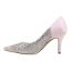 Left side view of Sesily PINK PASTEL MULTI SATIN