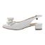 Left side view of Tanay WHITE PATENT/GROSGRAIN