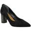 Front view of Vaneeta Black Suede