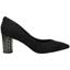 Right side view of Vaneeta Black Suede