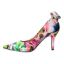 Left side view of Zenata GRAY/BLUE/PINK MULTI FLORAL