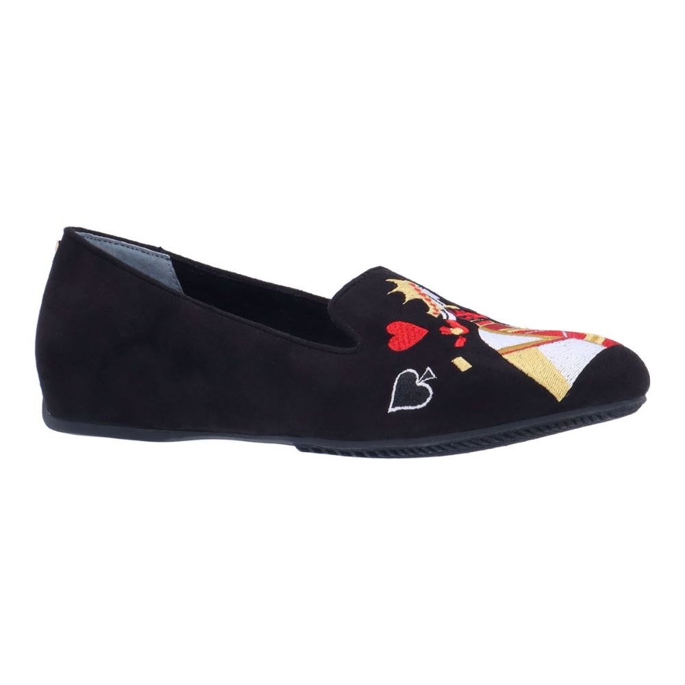 Front view of Fullhouse BLACK SUEDE EMBROIDERED